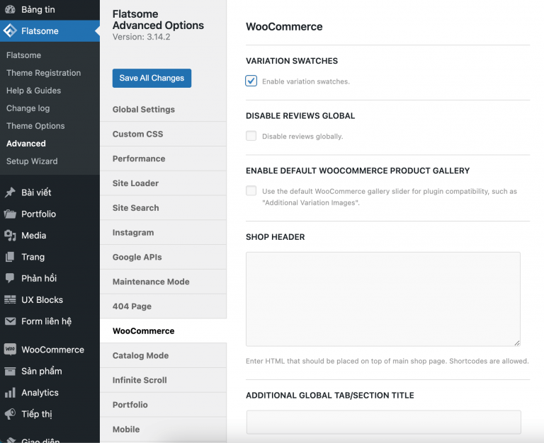 Kick hoạt Variation Swatches for WooCommerce