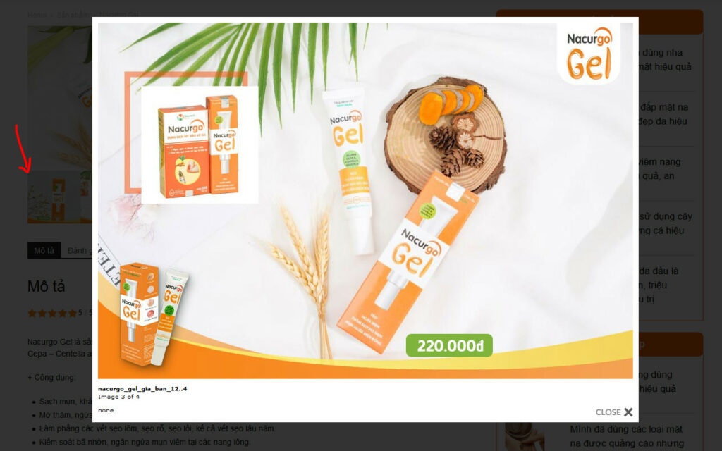 Bật Lightbox trong trang sản phẩm