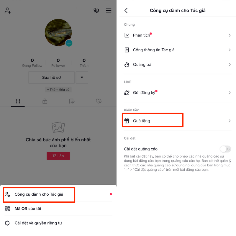Cách để tài khoản nhận xu TikTok
