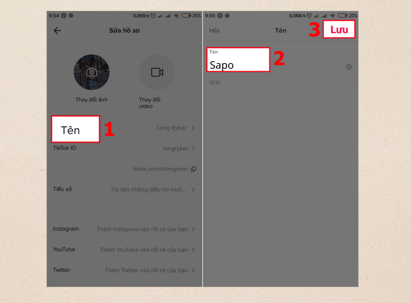 đổi tên tiktok