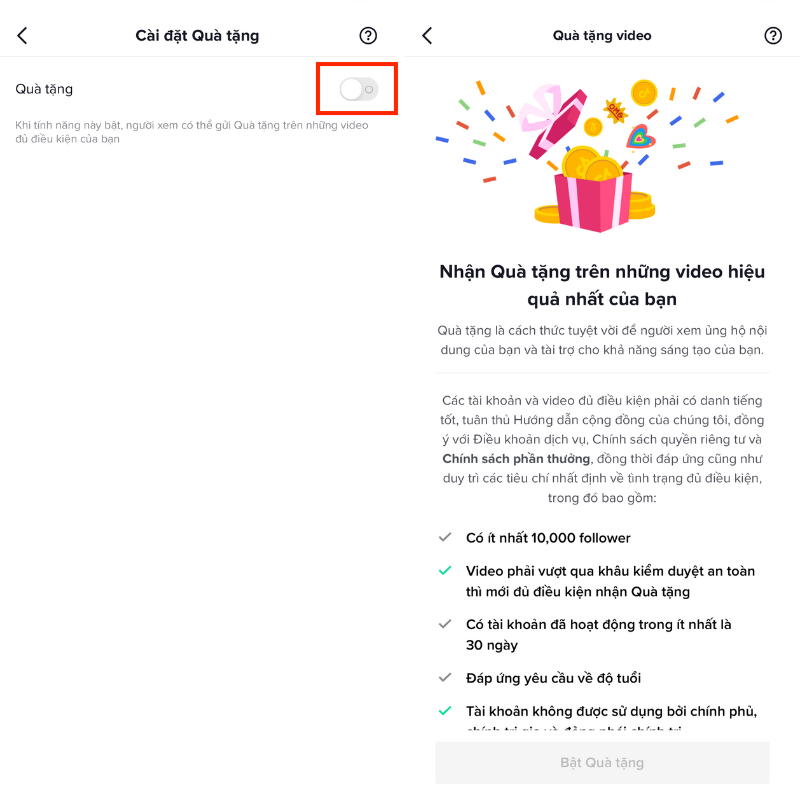 Cách để tài khoản nhận xu TikTok