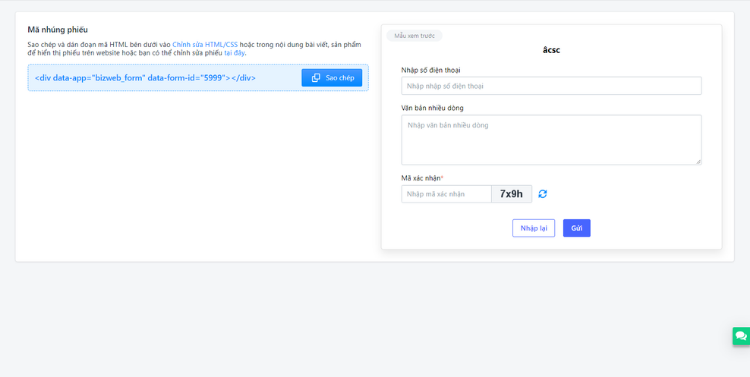 Ứng dụng biểu mẫu khảo sát