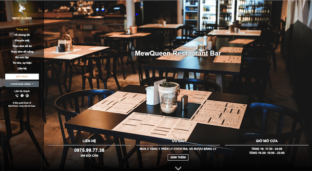 Thiết kế website nhà hàng đơn giản, thân thiện