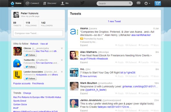 Giao diện người dùng của Twitter