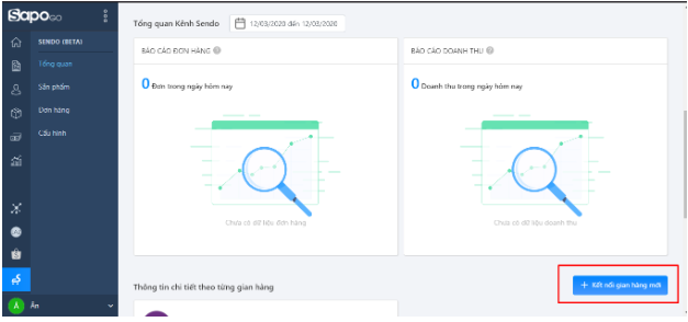 Kết nối thêm nhiều gian hàng Sendo