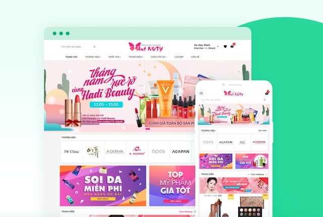 Mẫu thiết kế web bán mỹ phẩm Ant Nuty