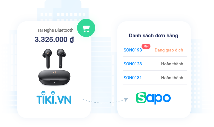 đồng bộ danh sách đơn hàng