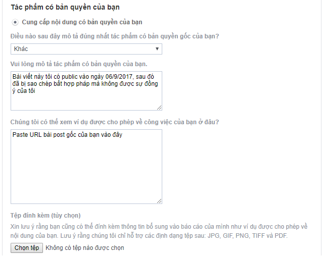 báo cáo facebook giả mạo