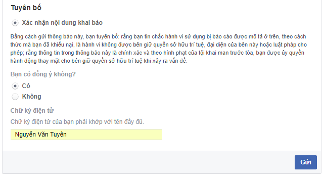 báo cáo facebook giả mạo