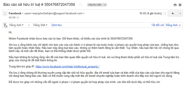 báo cáo facebook giả mạo
