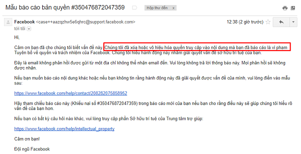 báo cáo facebook giả mạo