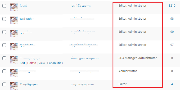 Cấp quyền hạn hợp lý cho các tài khoản quản trị web