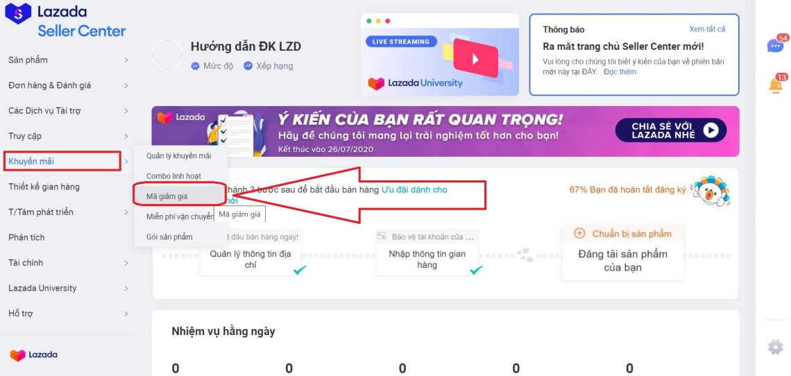 mã giảm giá lazada