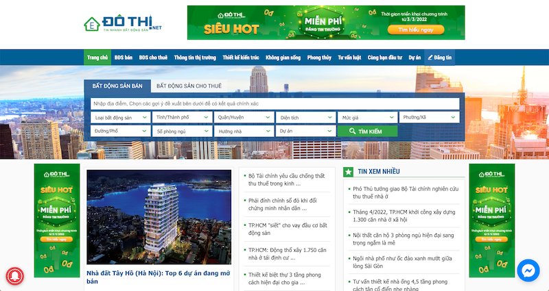 Website đăng tin nhà đất Dothi.net