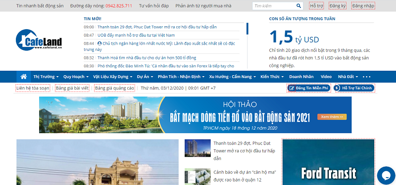 Sàn giao dịch bất động sản CafeLand.vn