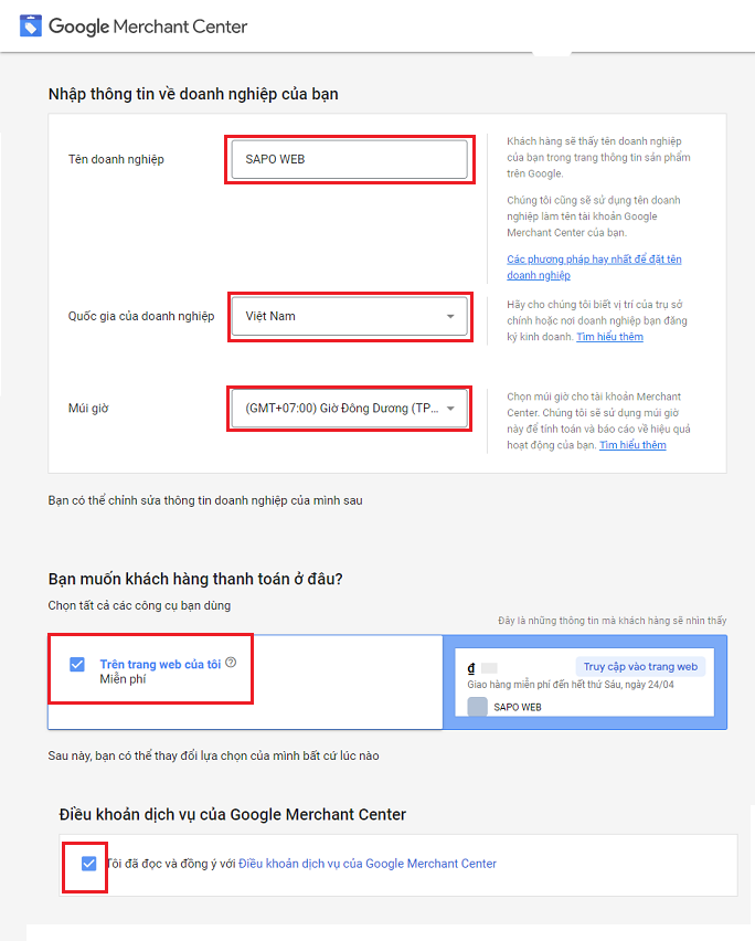 chạy quảng cáo Google Shopping