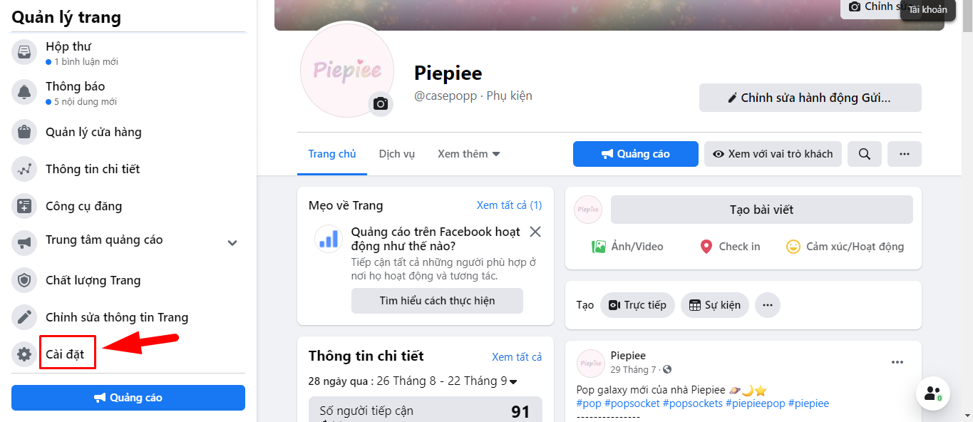 Cách đổi tên page facebook