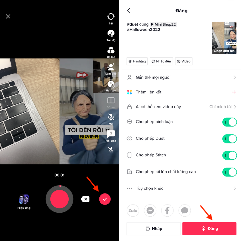 cach-duet-tren-tiktok2 Duet sử dụng âm thanh gốc