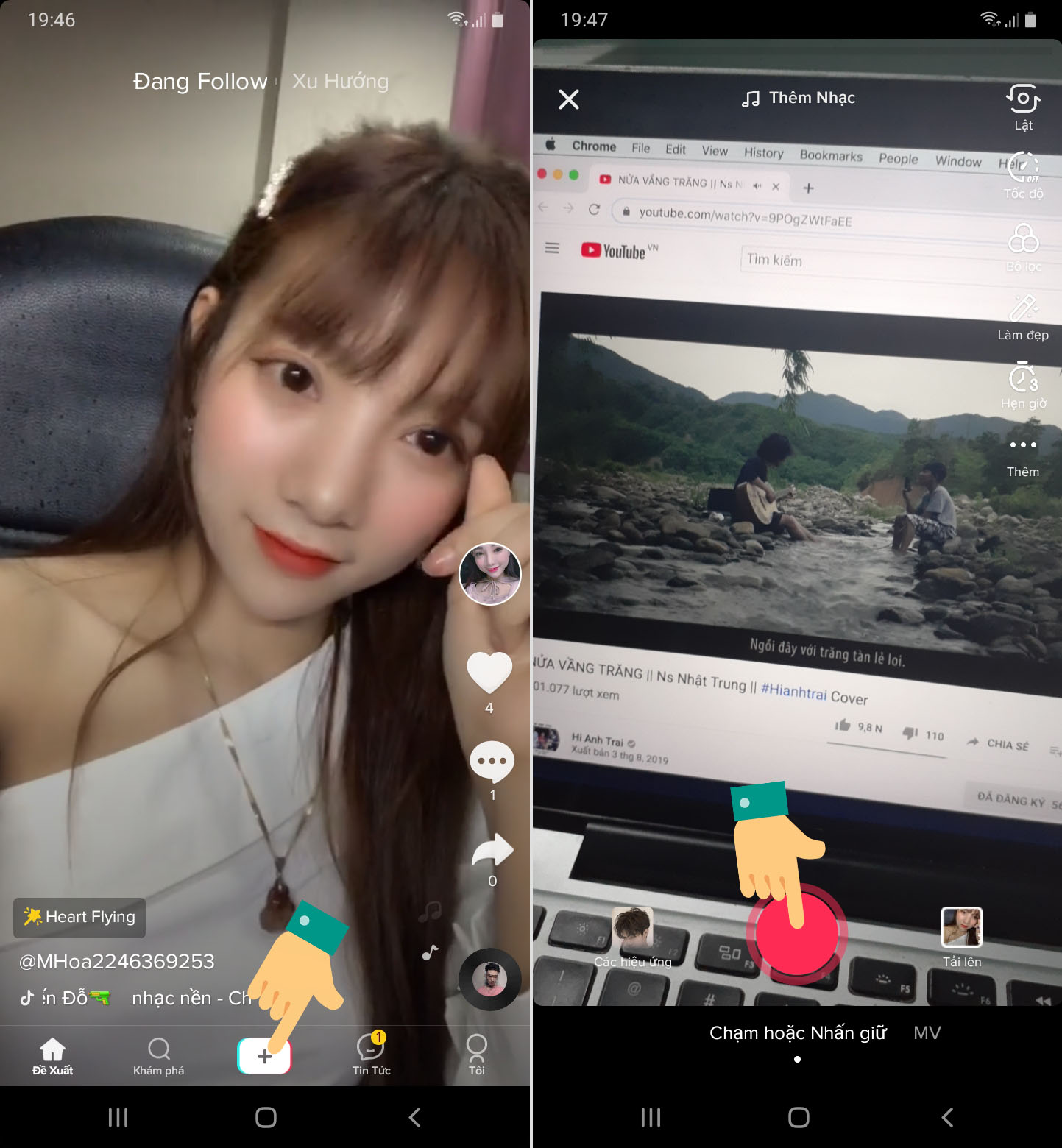 Cách ghép nhạc tik tok