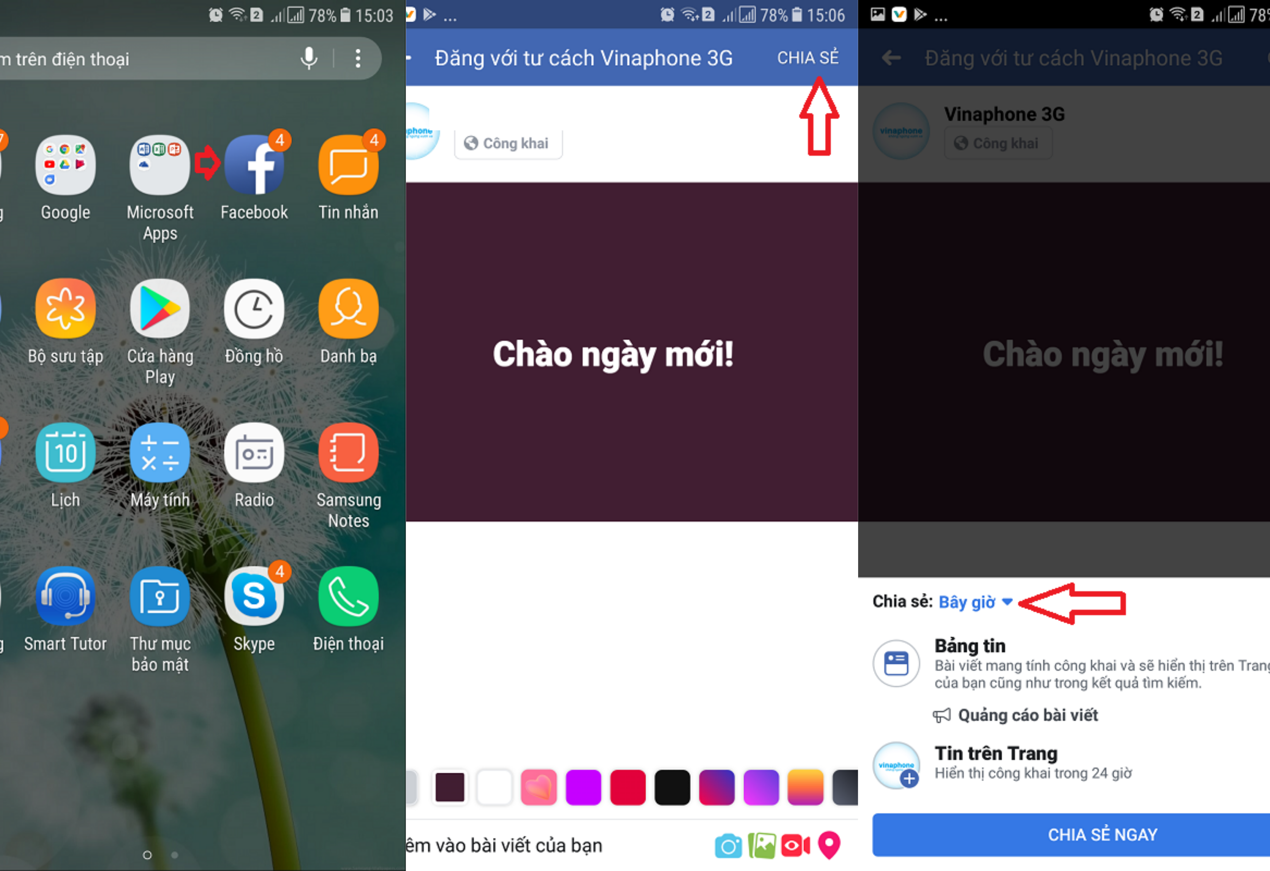 hẹn giờ đăng bài facebook bằng điện thoại