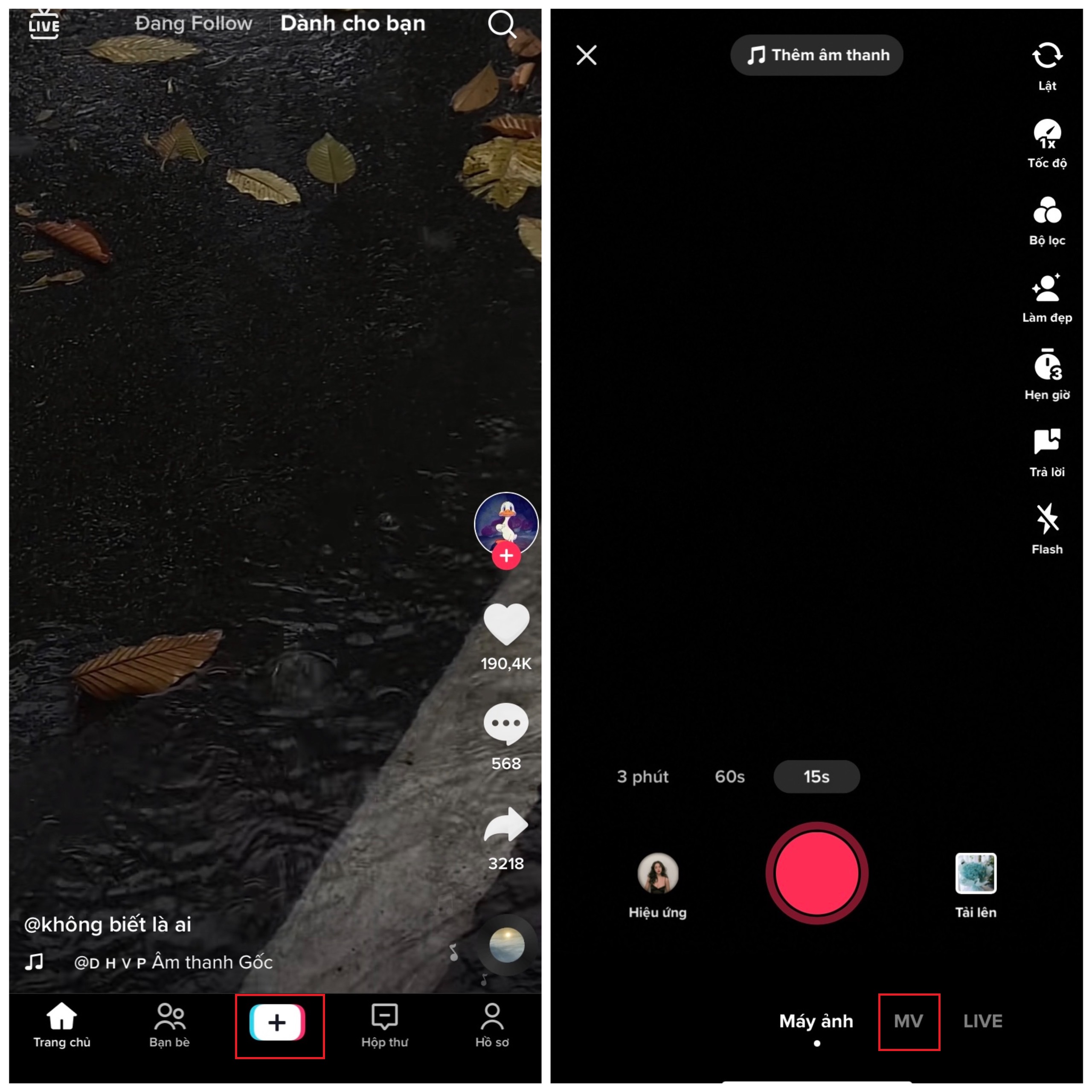 Làm video TikTok bằng hình ảnh theo mẫu có sẵn