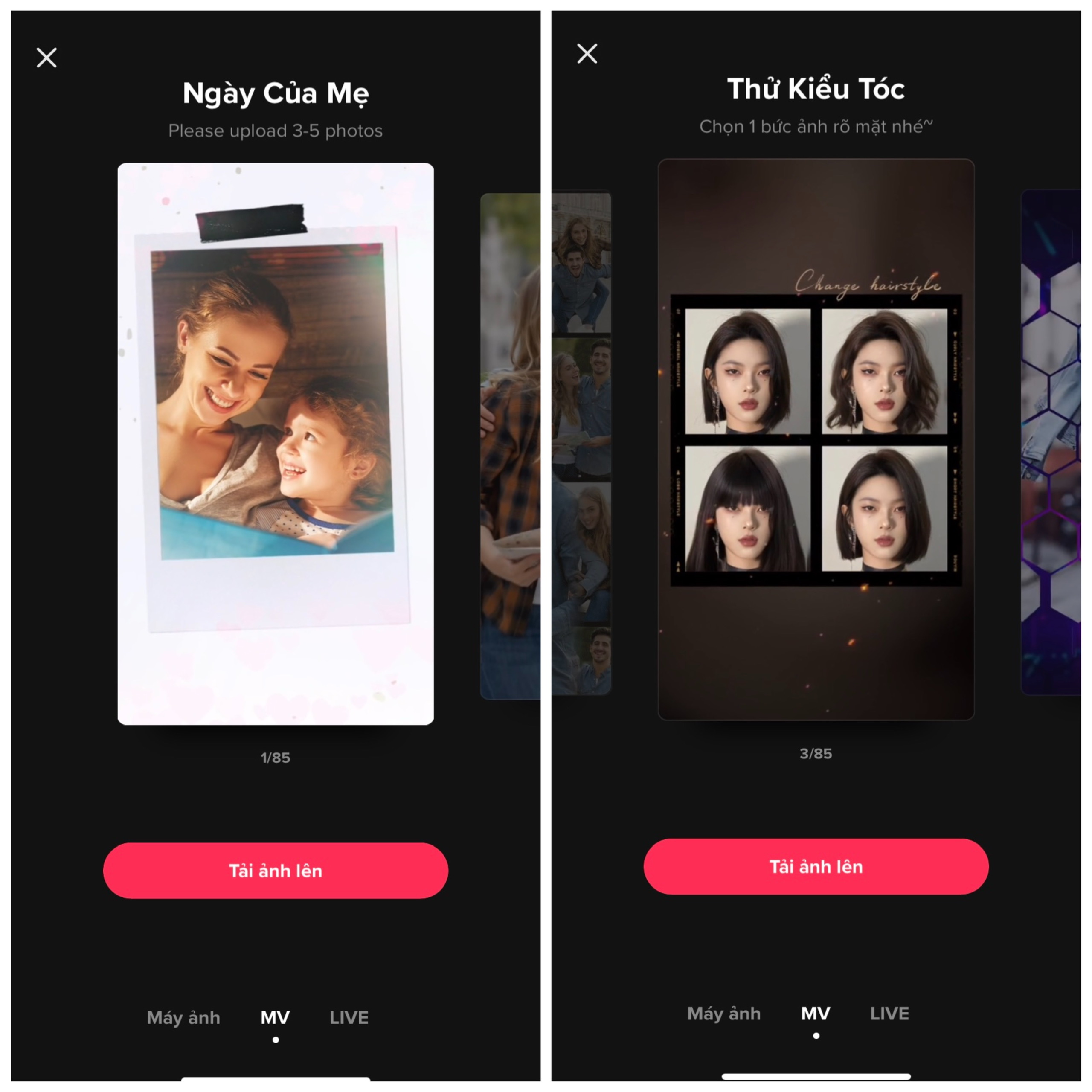 Làm video TikTok bằng hình ảnh theo mẫu có sẵn
