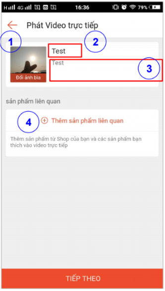 Thêm mô tả cho livestream