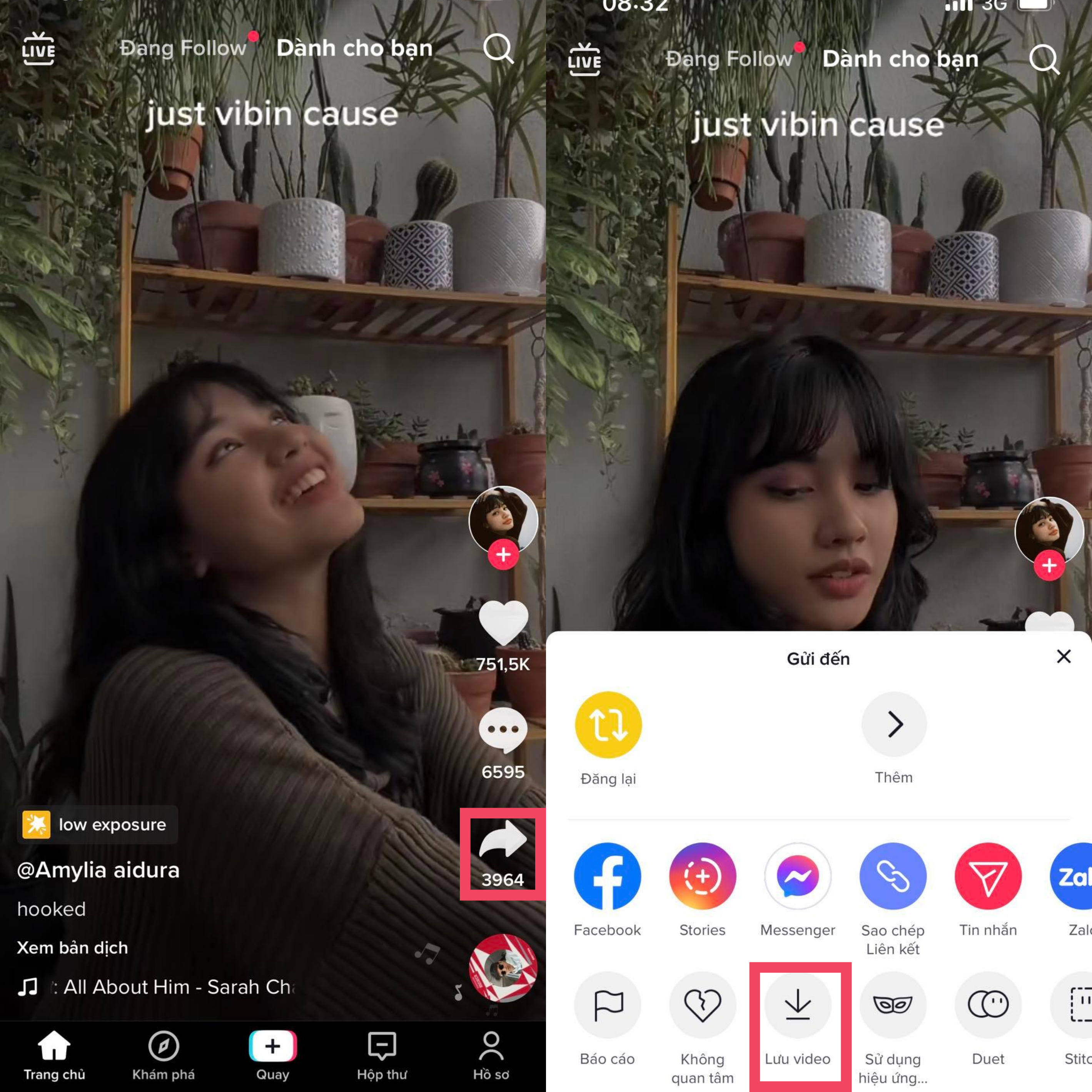 cách lưu video tiktok