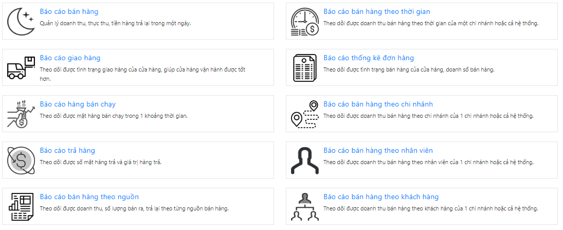 Mọi báo cáo bán hàng sẽ được hiển thị rõ ràng và trực quan