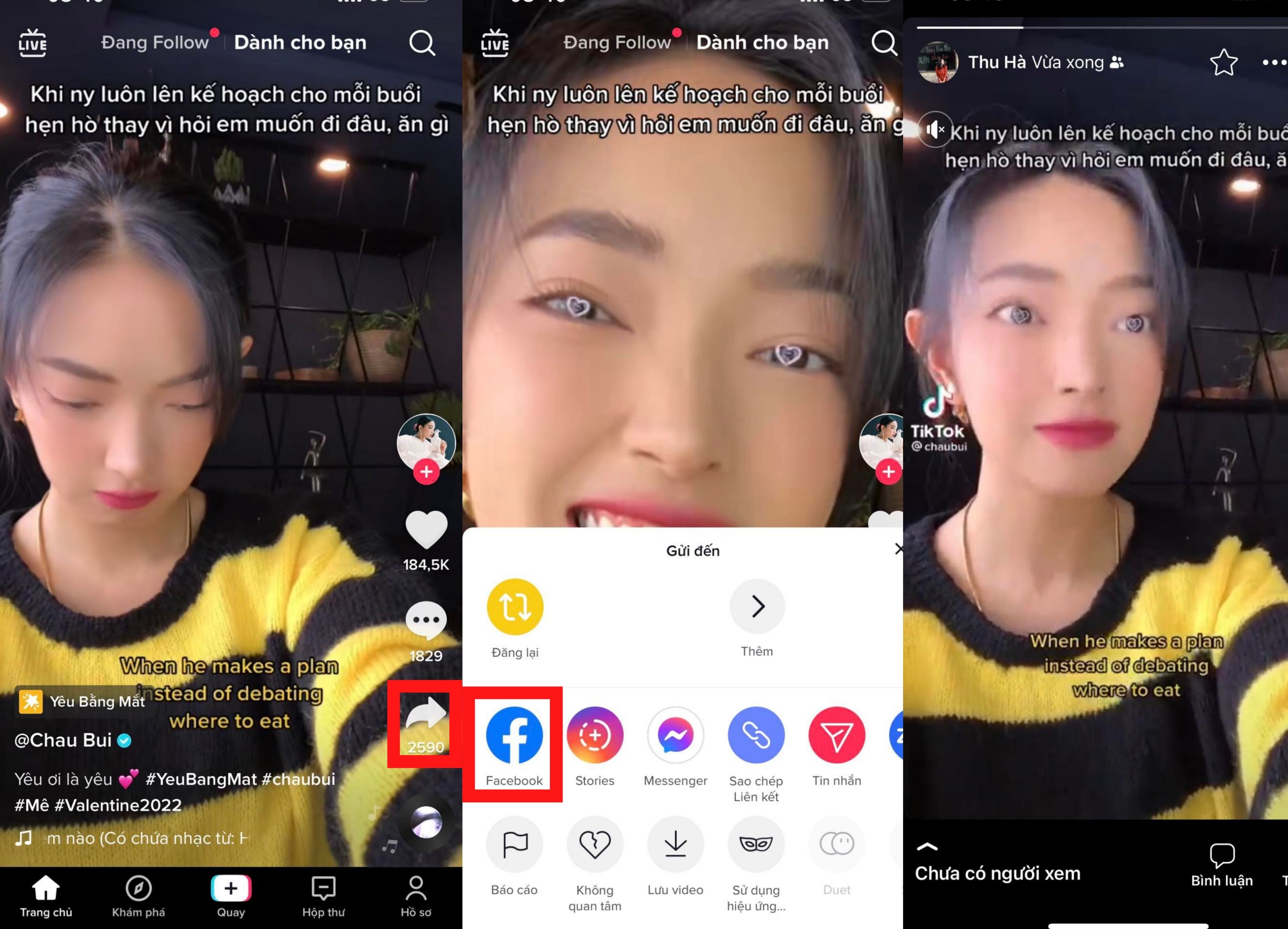 cách share video trực tiếp