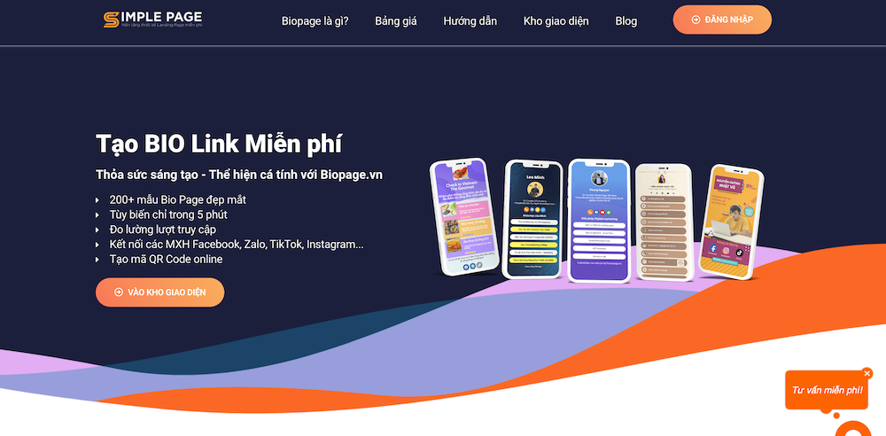 Cách tạo link bio trên TikTok bằng Simple Page