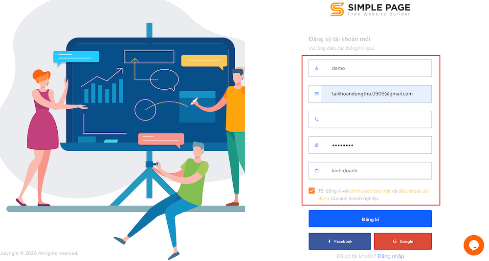 Cách tạo link bio trên TikTok bằng Simple Page