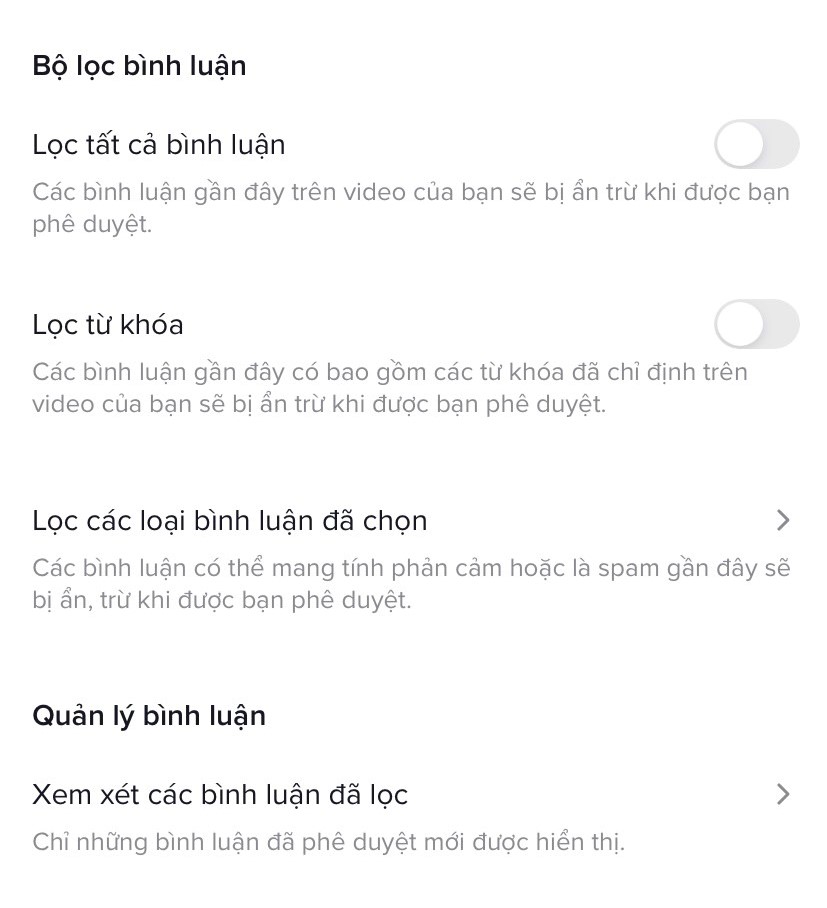 cach-tra-loi-binh-luan-tren-tiktok-4 Thêm bộ lọc bình luận cho các video