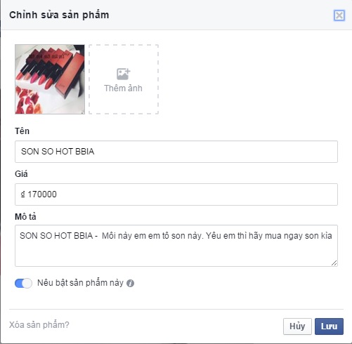 cài đặt cửa hàng trên fanpage 10
