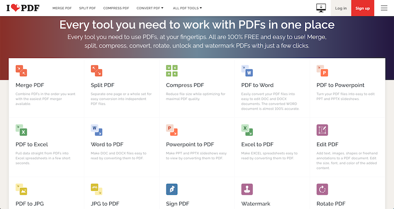 Chuyển đổi PDF sang excel bằng IlovePDF