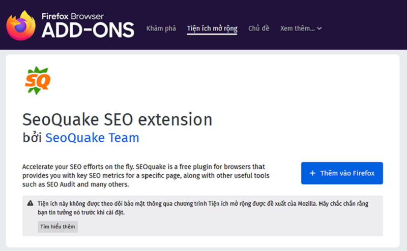 công cụ kiểm tra website chuẩn seo seoquake