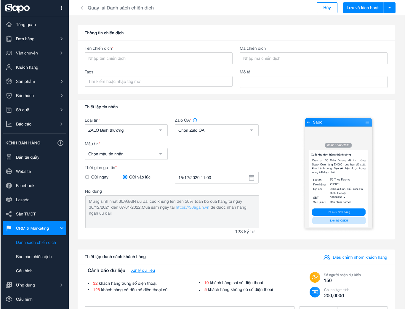 cp16-tao-chien-dich-loai-tin-zalo-binh-thuong-1 sapo hub