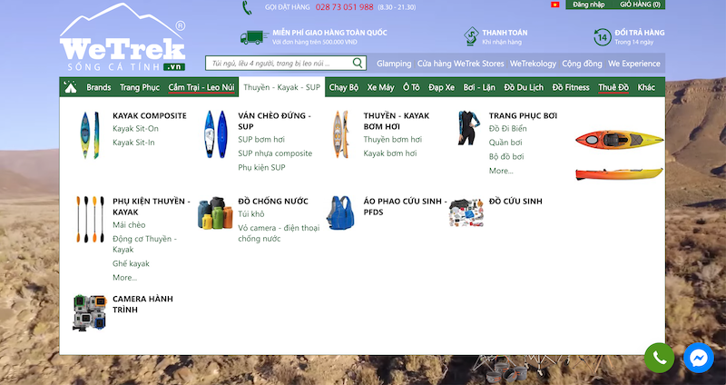 Cửa hàng đồ phượt WeTrek.vn