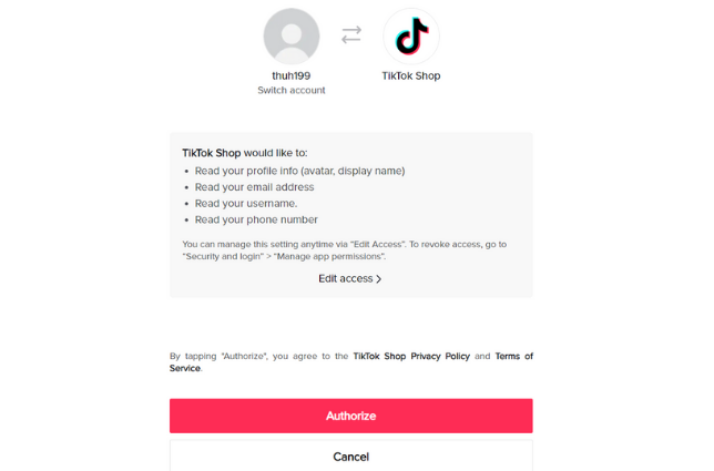 đăng ký bằng tài khoản tiktok