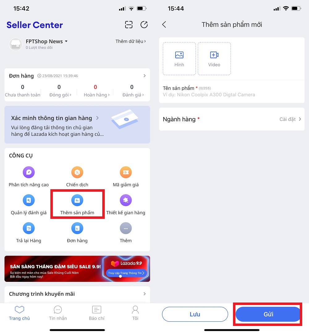 bán hàng trên lazada bằng điện thoại