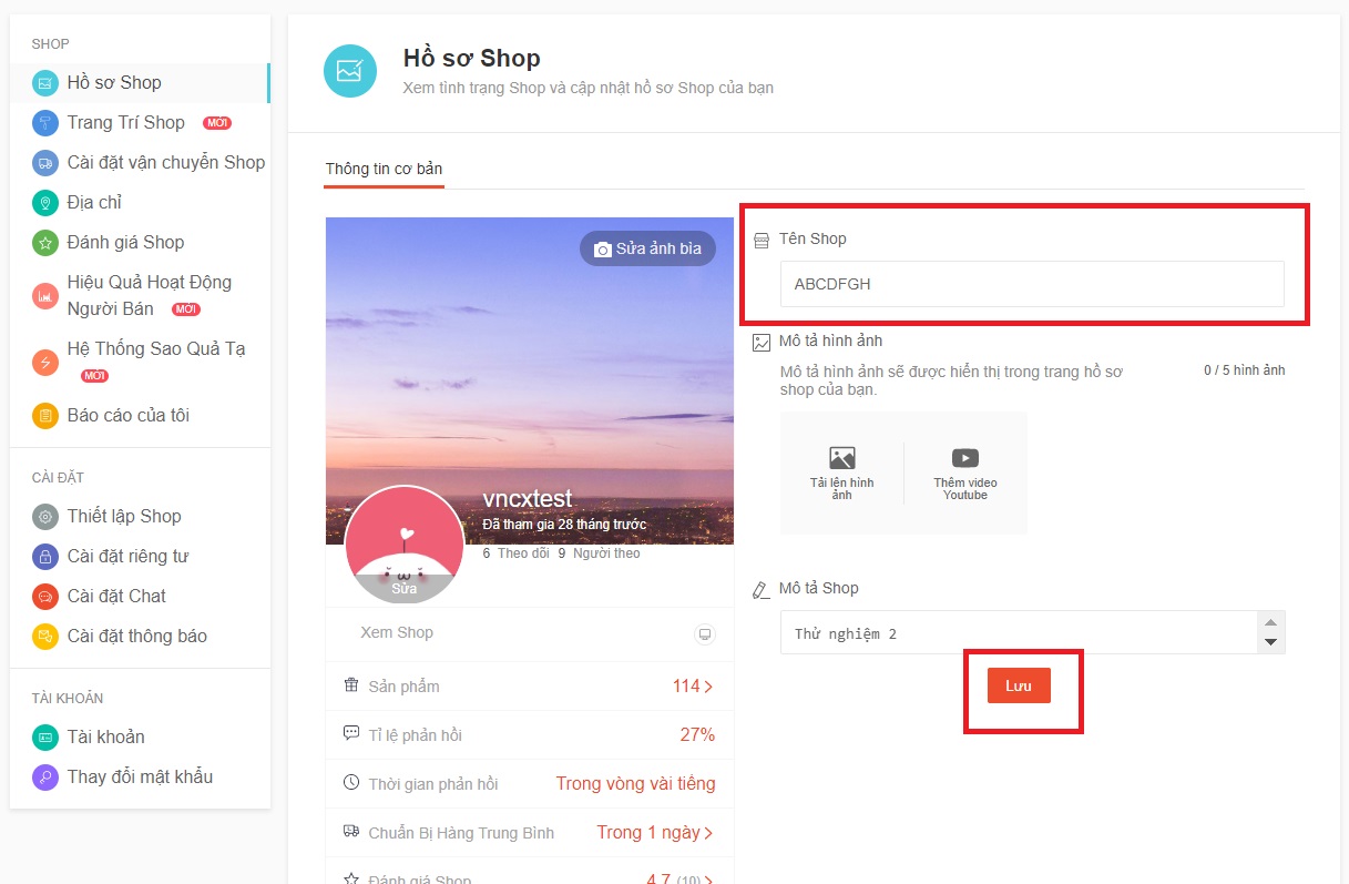 dat-ten-shop-tren-shopee cách bán hàng trên Shopee