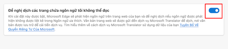 Cách dịch trang web sang tiếng việt trên Microsoft Edge
