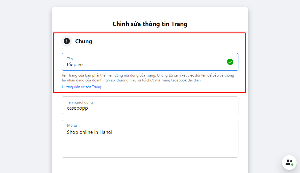 Đổi tên facebook