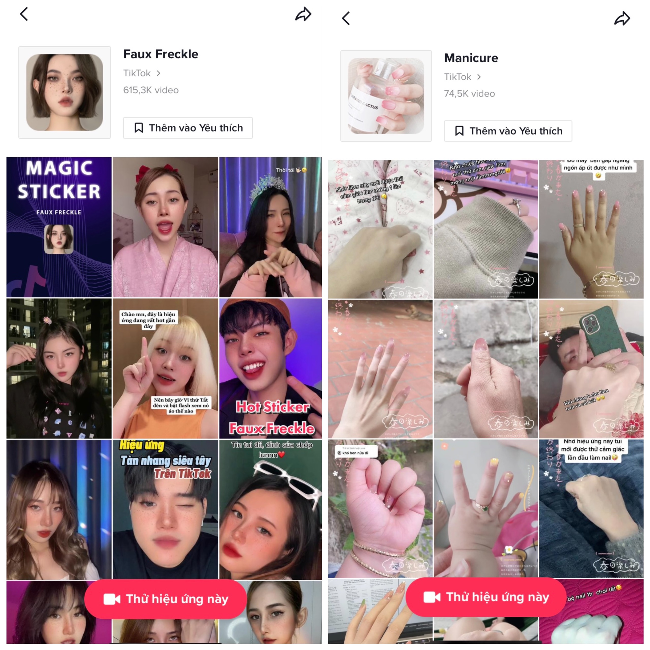 Một số filter TikTok đẹp cho nữ giới