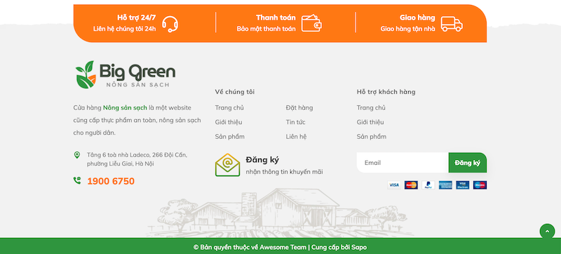 Giao diện Big Green