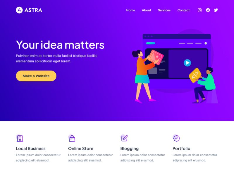 Astra là một trong những chủ đề WordPress phổ biến