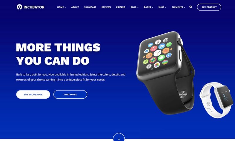 Giao diện web bán hàng WordPress Incubator