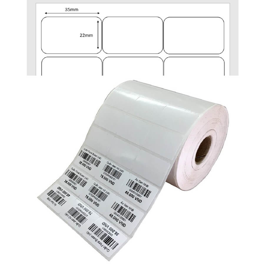 Giấy in tem nhiệt chia ra nhiều loại kích thước khác nhau