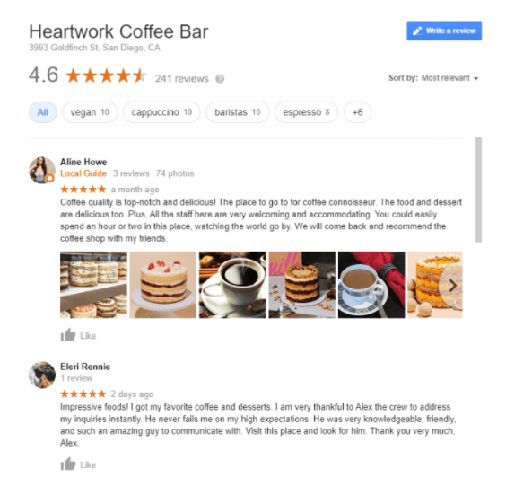 review trên google my business