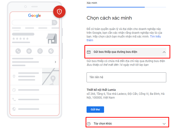 Xác minh Hồ sơ doanh nghiệp trên Google My Business